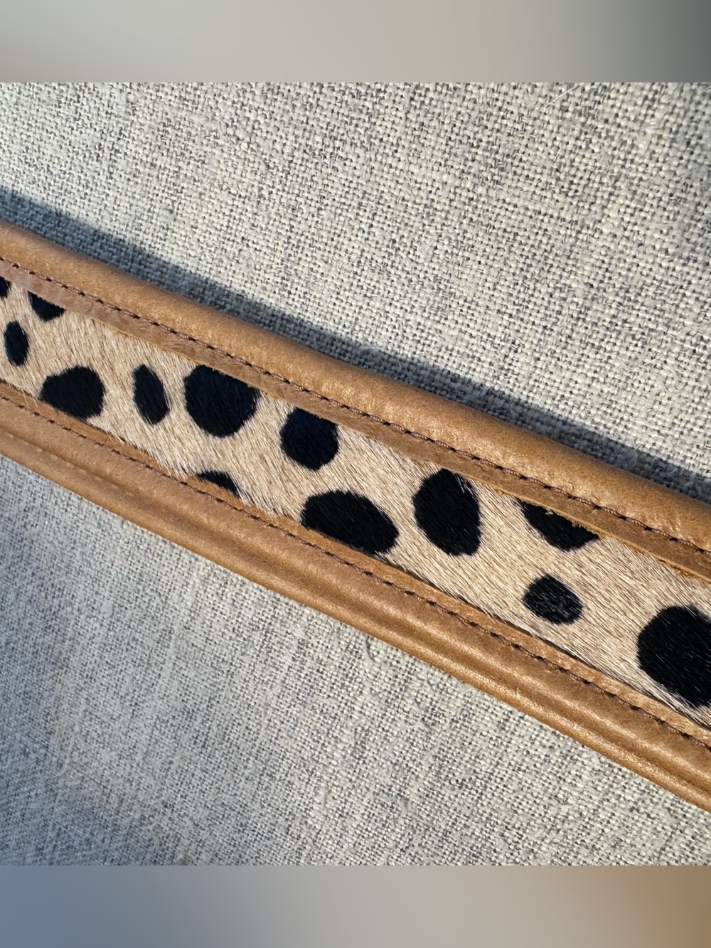 Adjustable Leopard Hair Leather Crossbody Strap - Picture 2 of 4
